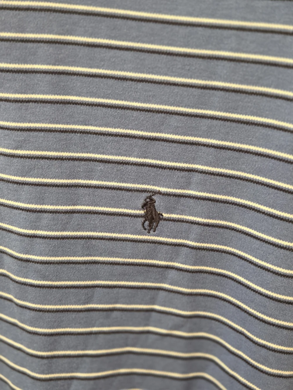 Polo by Ralph Lauren Men’s Light Blue Striped Polo Shirt Classic Fit (L)